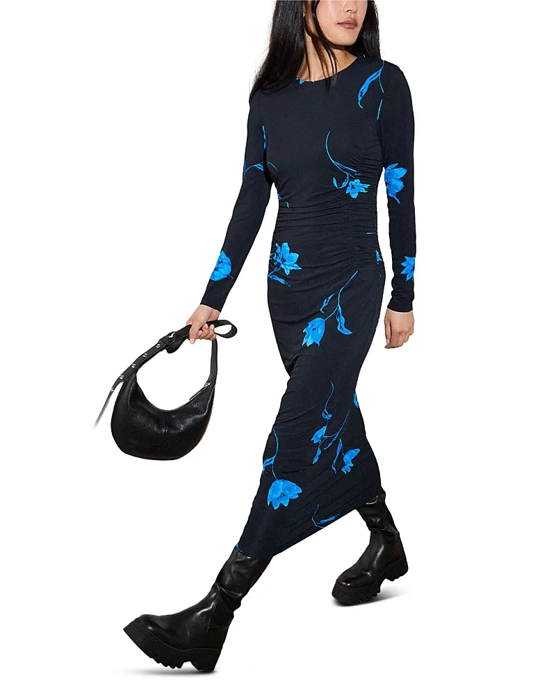 Printed Ruched Jersey Dress by Whistles