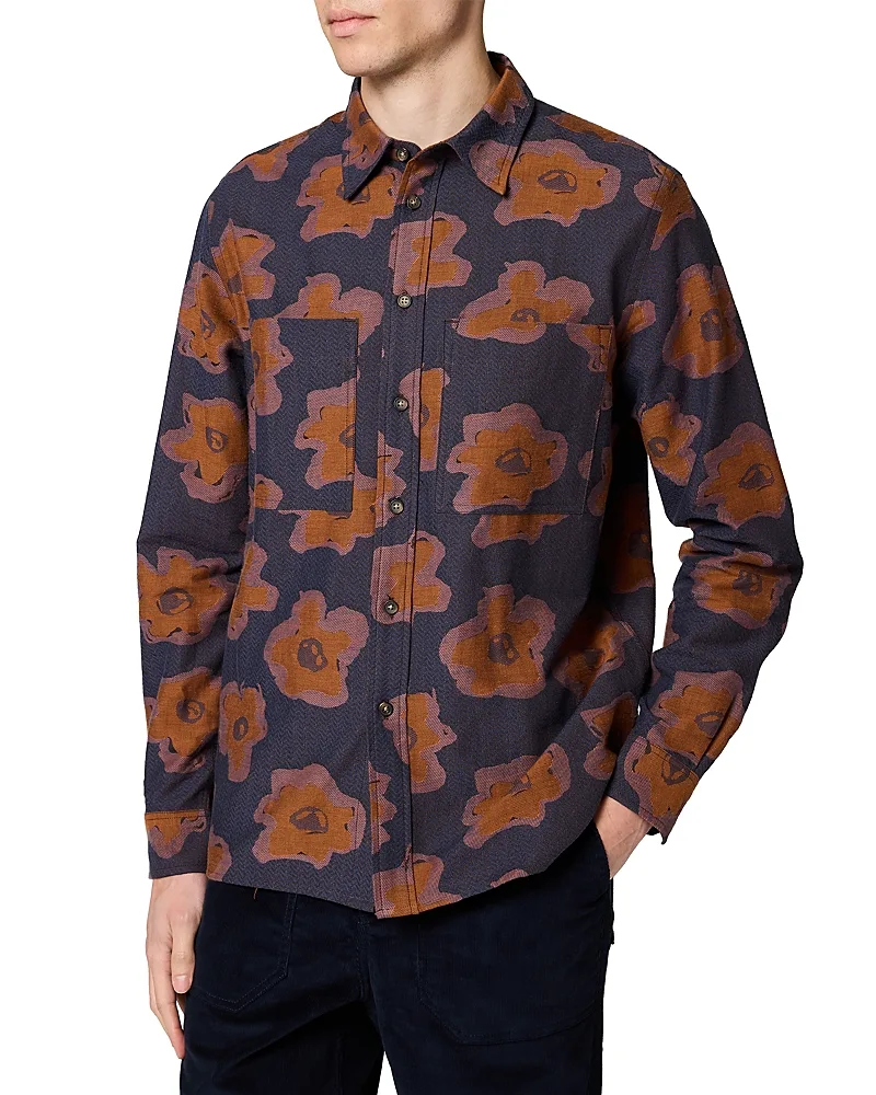 Ps Paul Smith Floral Pattern Cotton Pocket Shirt by Paul Smith