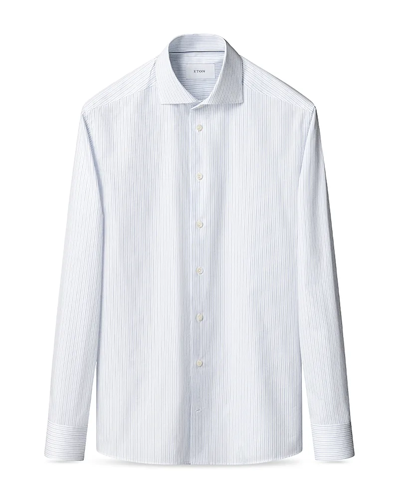 Cotton Slim Fit Fine Stripe Shirt by Eton