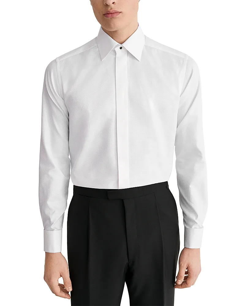 Cotton Contemporary Fit Concealed Placket Shirt by Eton