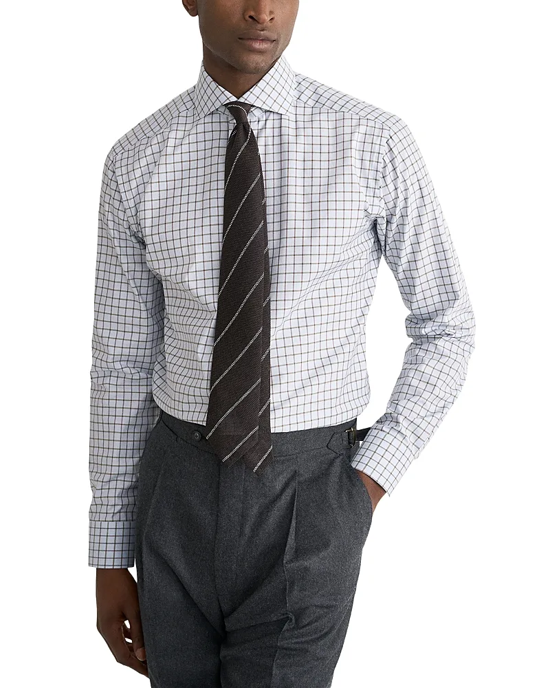 Cotton Contemporary Fit Check Shirt by Eton