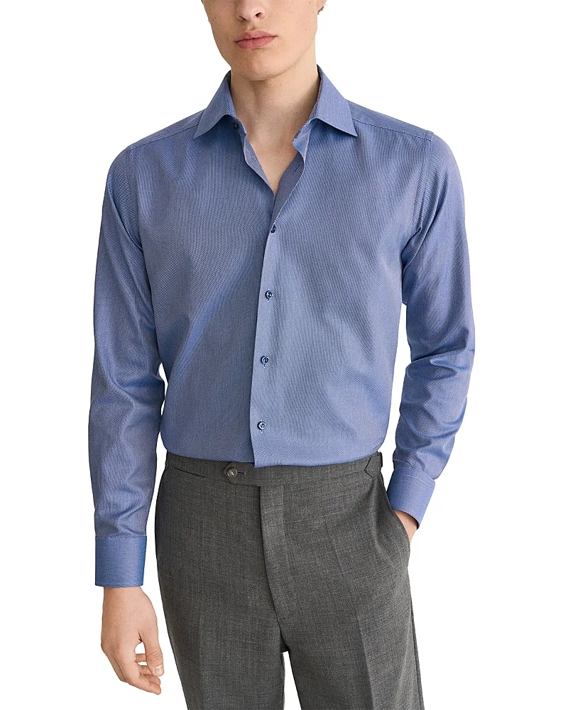 Cotton Contemporary Fit Twill Weave Solid Shirt by Eton