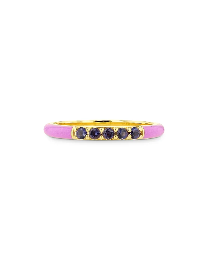 14K Yellow Gold & Enamel Iolite Ring by Rachel Reid