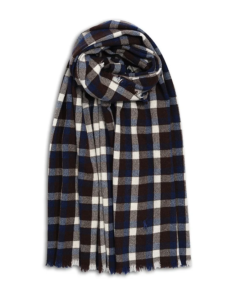 Washed Plaid Wool Scarf by Polo Ralph Lauren