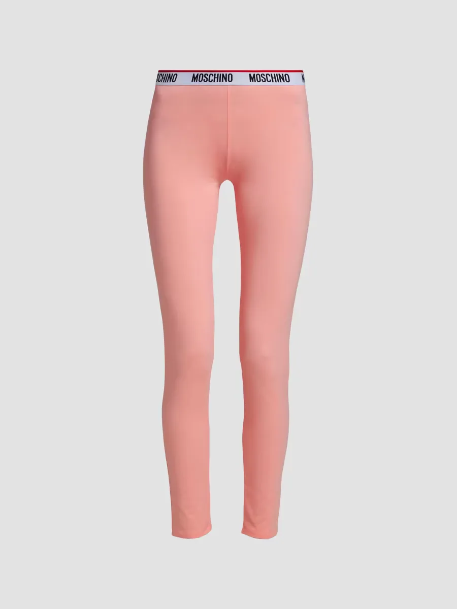 Core Banded Logo-Waist Leggings by Moschino
