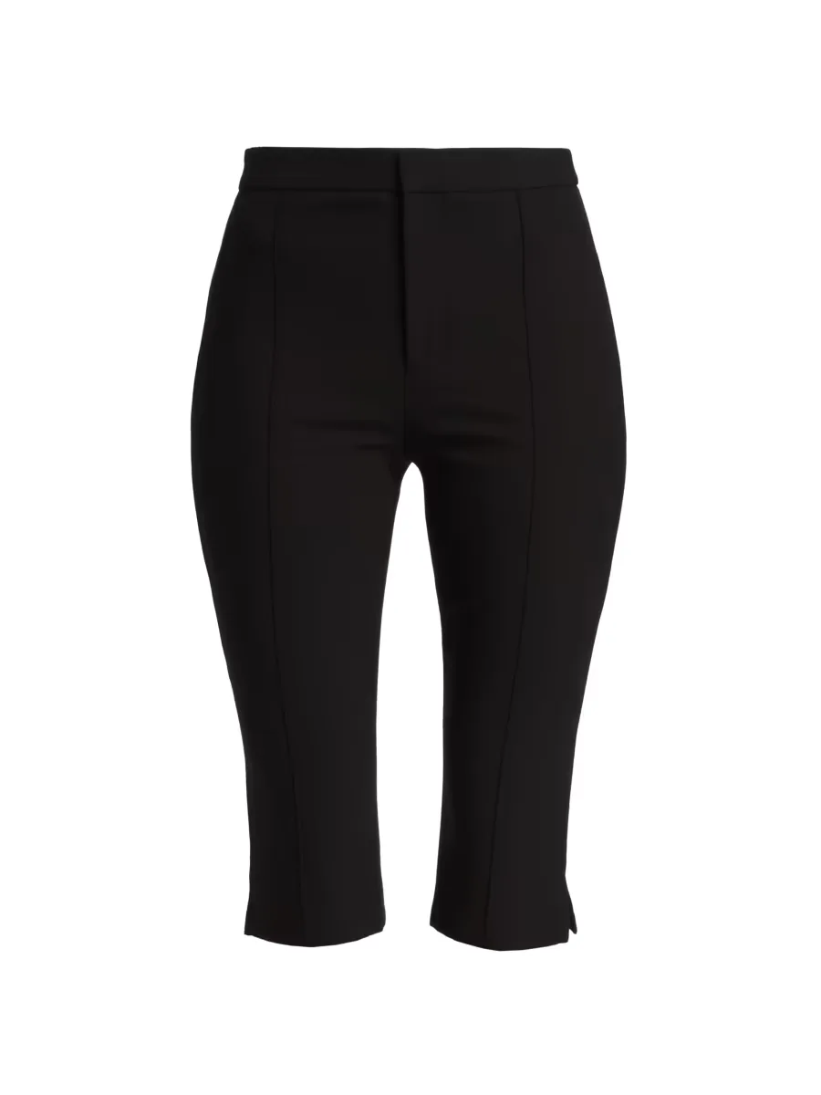 Crepe Pintuck Slim-Fit Capri Pants by Vince
