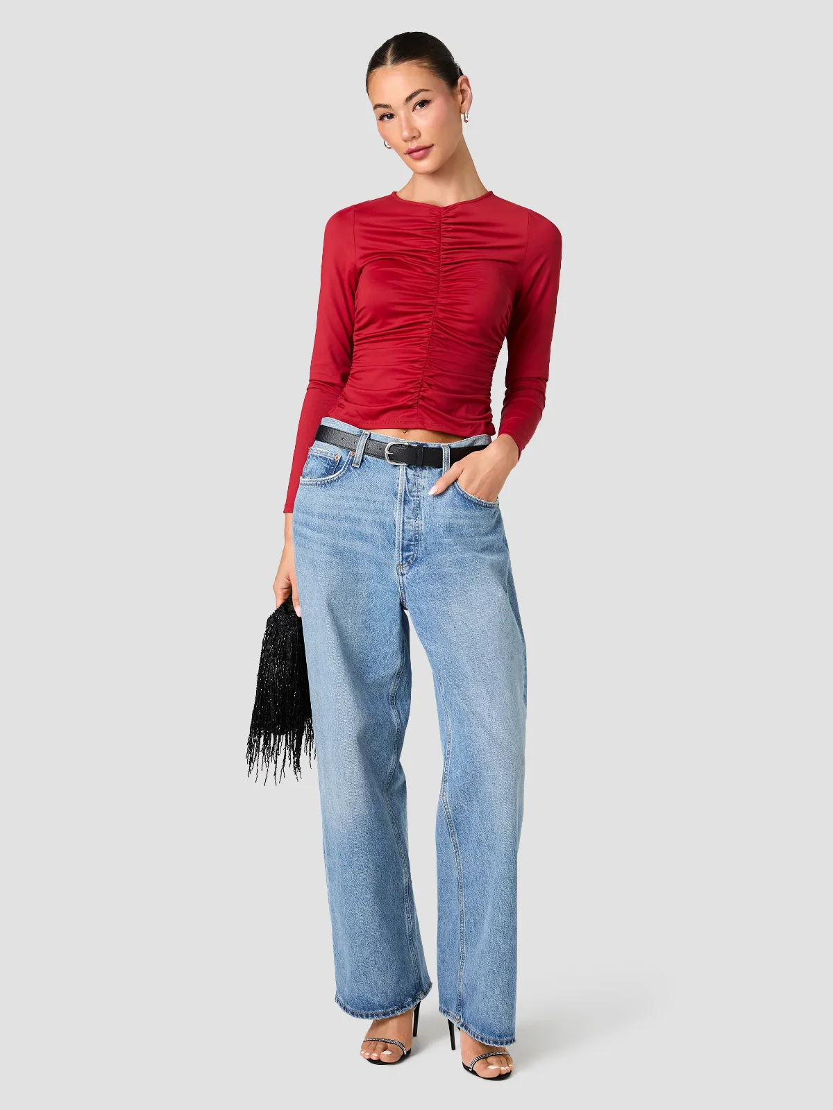 Shay Slinky Jersey Knit Ruched Top by French Connection