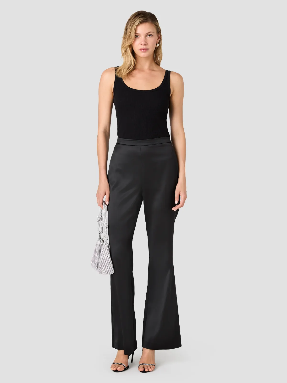 Maelys Stretch Satin Flare Trousers by French Connection
