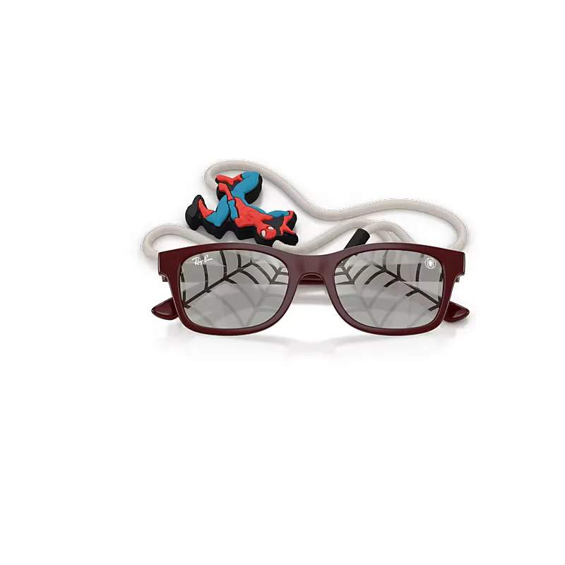 Ray-Ban Marvel Spiderman Rb9086s Sunglasses Dark Red Frame Grey Lenses 46-17 by Ray-Ban