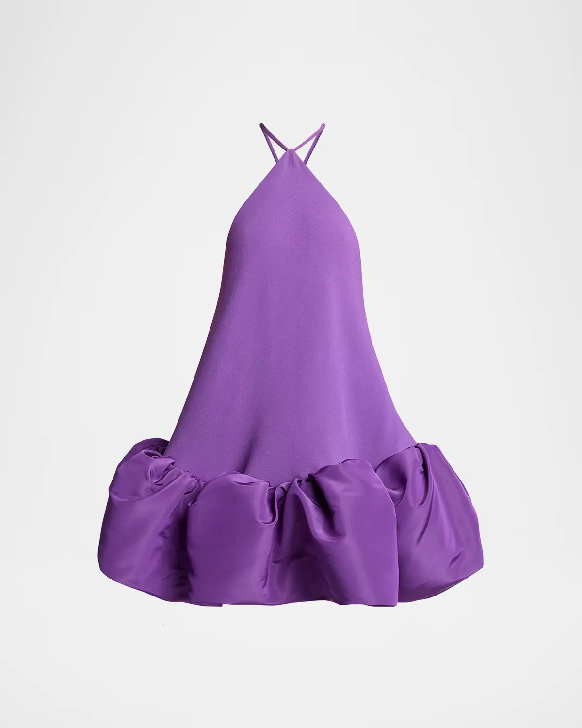 Silk Balloon Ruffle Mini Halter Dress by Balenciaga