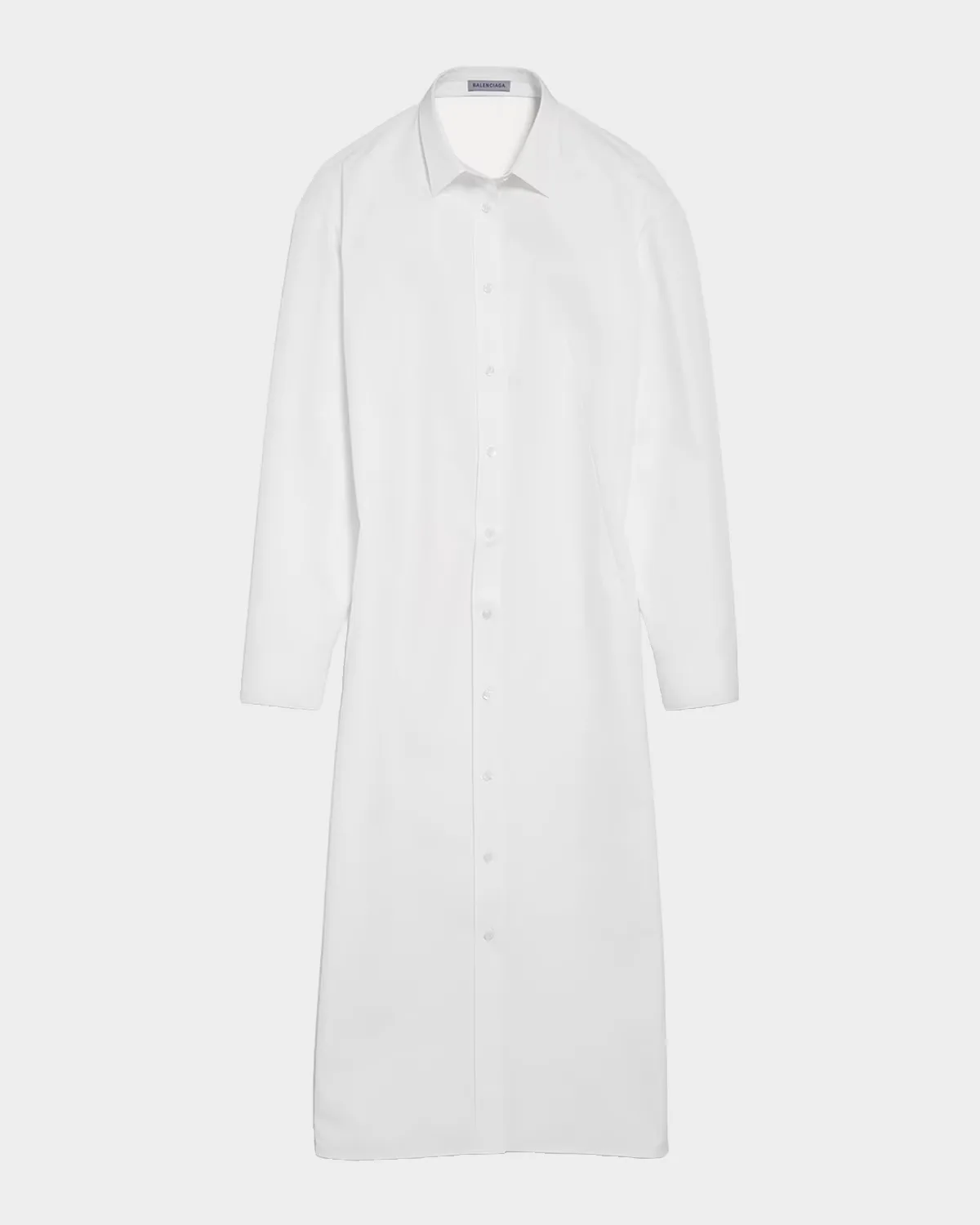 Draped Cotton-Linen Backless Midi Shirtdress by Balenciaga