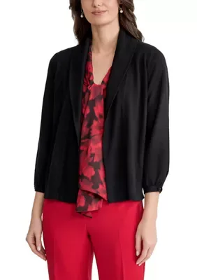 Turn Back Collar Kissing Front Cardigan by Kasper