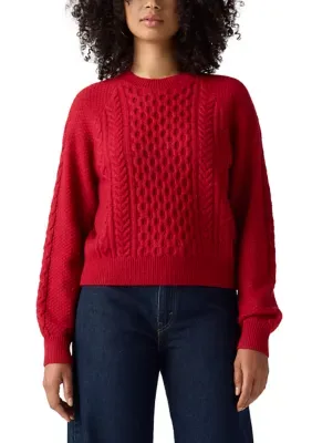 Jolie Cable Knit Crew Neck Sweater