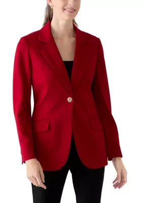 One-Button Flap Pocket Jacket by Anne Klein