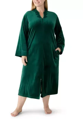 Luxe Fleece Long Zip Robe by Miss Elaine