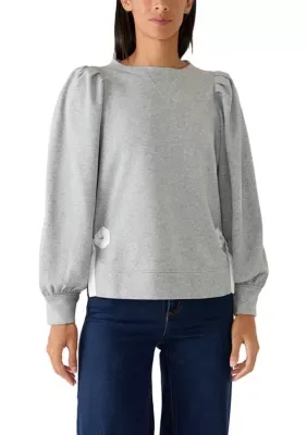 Long Sleeve Bow Detail Sweatshirt by Crown & Ivy