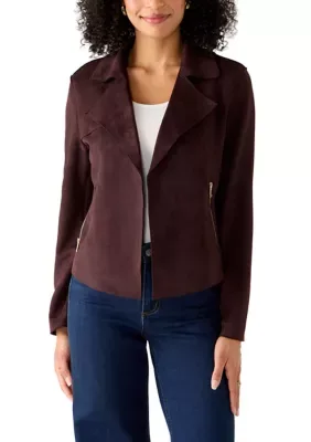 Vegan Suede Moto Jacket by Muse Republic Clothing