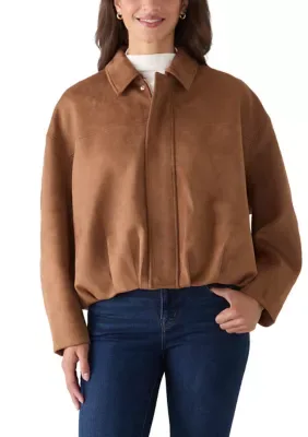 Collared Suede Zip-Front Jacket by Philosophy