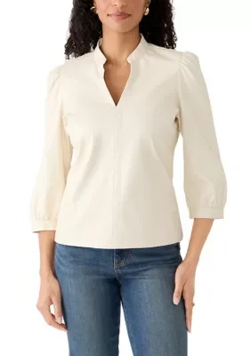 3/4 Sleeve Split Neckline Blouse by Philosophy