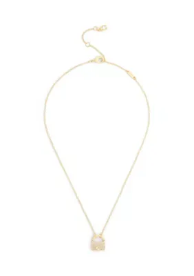 Iconic Charm Pavé Handbag Pendant Necklace, 16 In by Coach