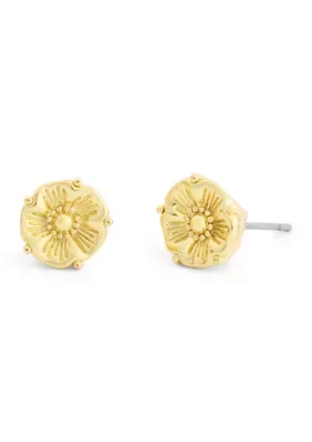 Signature Tea Rose Prong Stud Earrings by Coach