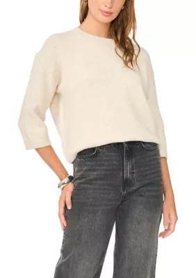 3/4 Sleeve Crew Neck Sweater
