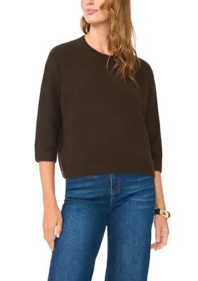 3/4 Sleeve Crew Neck Sweater by Vince Camuto