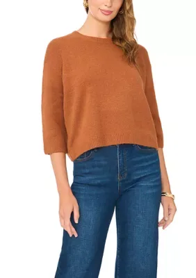 3/4 Sleeve Crew Neck Sweater by Vince Camuto