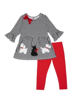 Houndstooth Scotty Dog Top & Leggings Set by Counting Daisies
