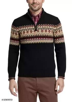 Fair Isle 1/4 Zip Sweater by IZOD