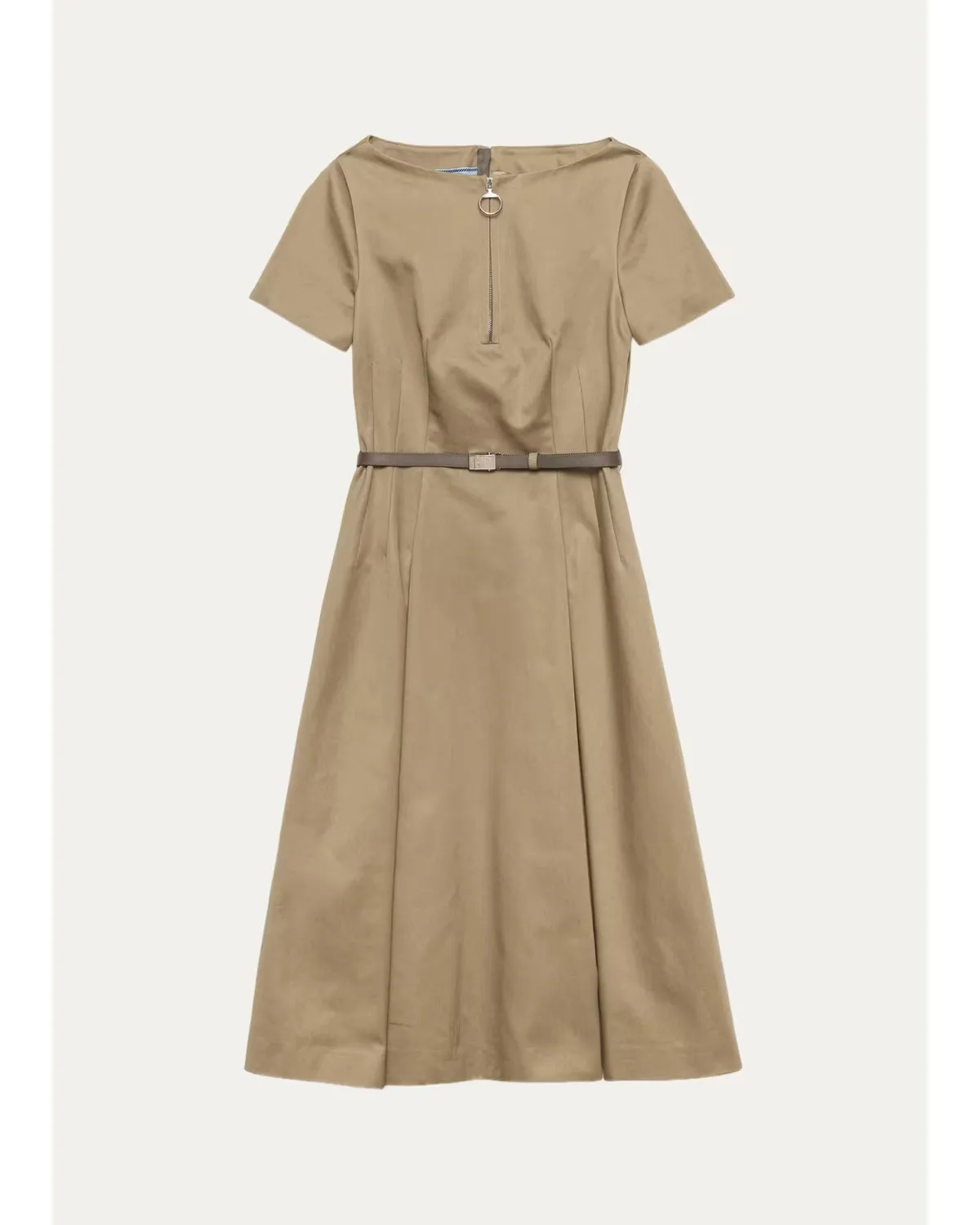 Belted Cotton Knee-Length Dress by Prada