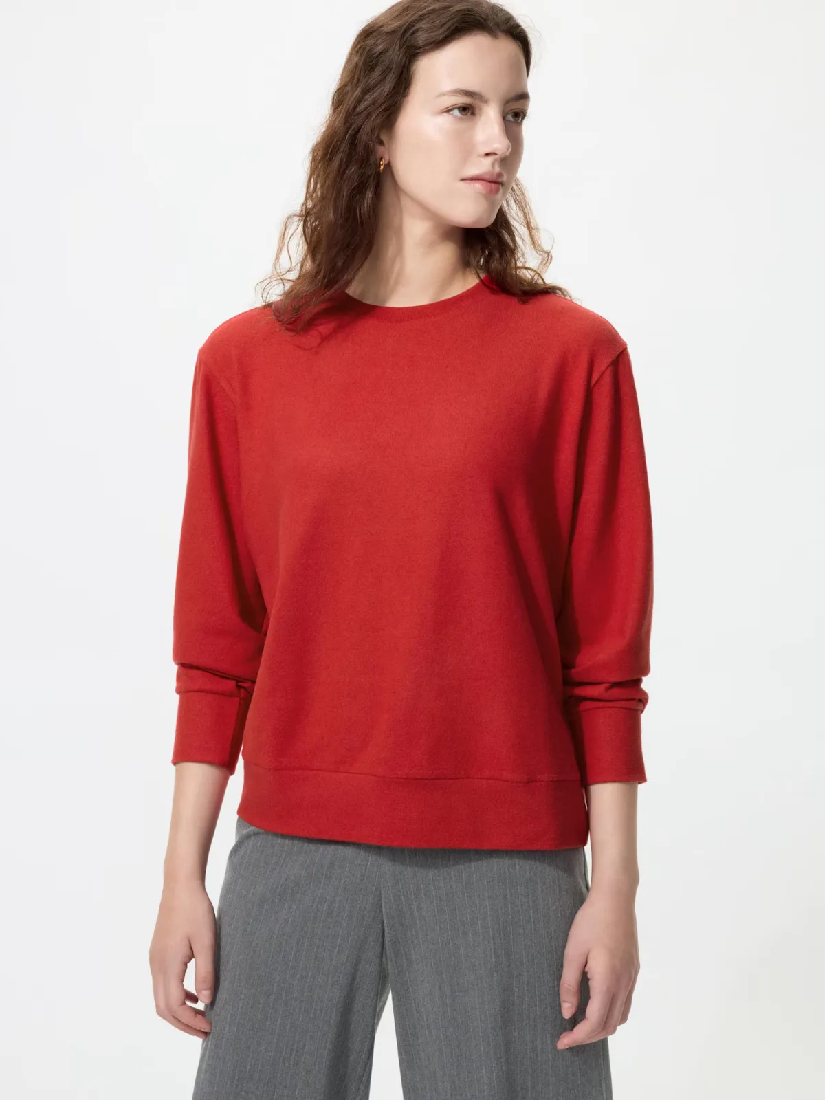 Soft Knitted Fleece T-Shirt Long Sleeve by Uniqlo