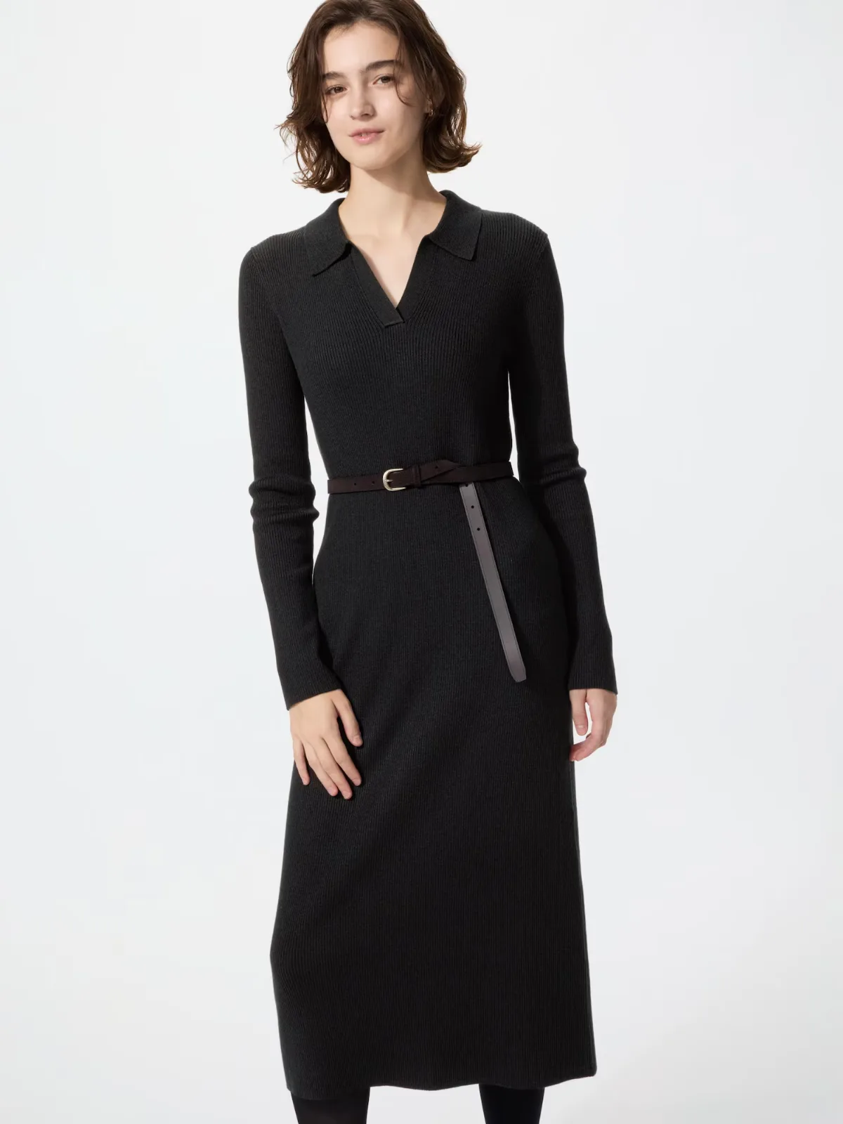 Knitted Polo Dress by Uniqlo