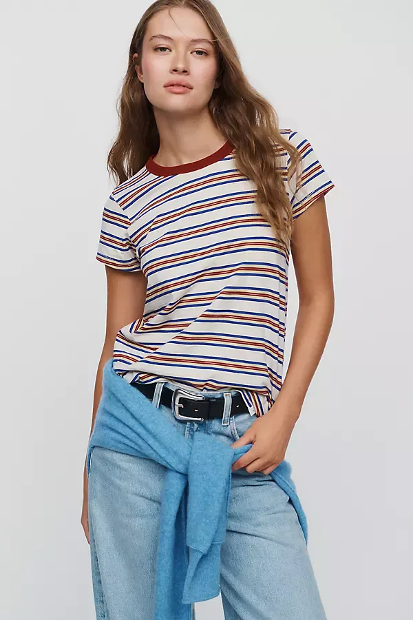 100% Pima Cotton the Slub Striped Tee by rag & bone