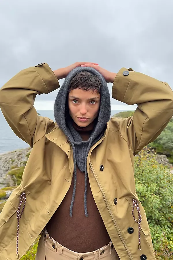 100% Cotton Funnel Neck Utility Jacket by RAISONNEL