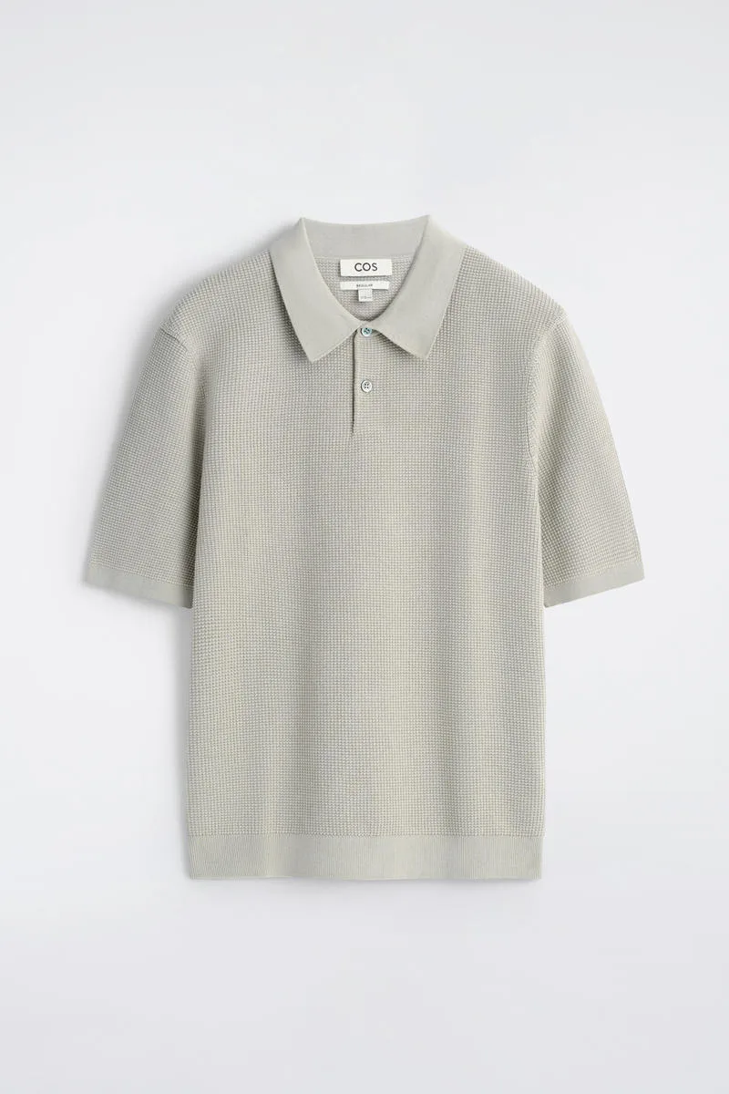 Waffle-Knit Cotton Polo Shirt by COS