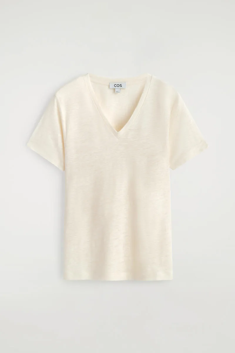 V-Neck Linen T-Shirt