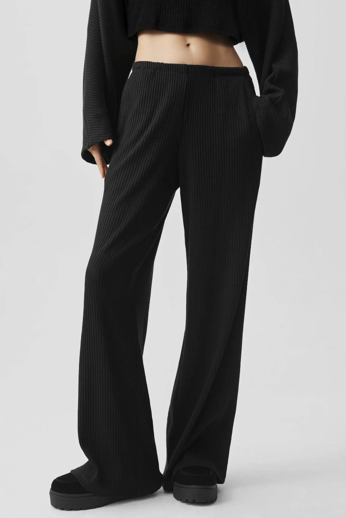 Ribbed Mid-Rise Reset Pants by Alo
