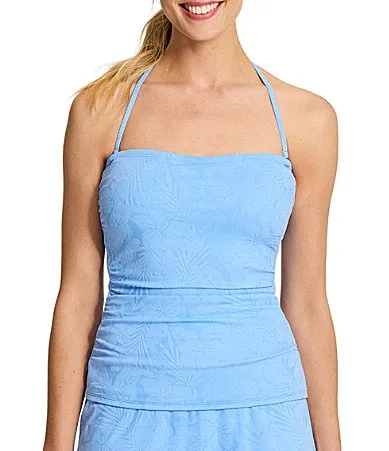 Bermuda Shores Solid Texture Straight Neck Bandini Swim Top by Tommy Bahama