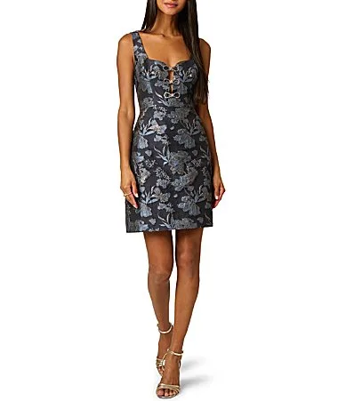 Floral Sweetheart Neck Sleeveless Dress
