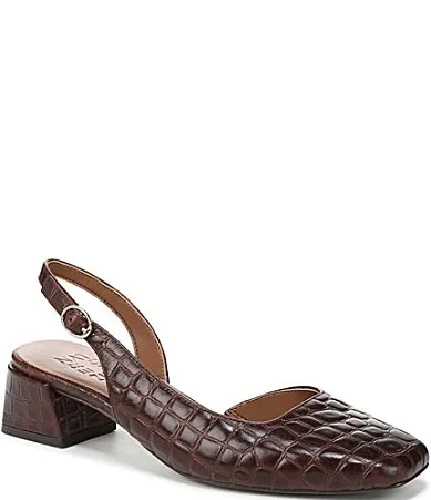 Jayla Croco Embossed Leather D'orsay Slingback Dress Pumps by Naturalizer