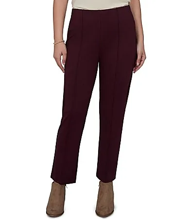 Ponte Straight Leg Hollywood Waist Ankle Length Pull-On Pants by Ruby Rd