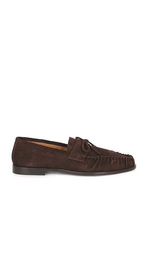 Dylan Loafer in Chocolate Suede by Flattered