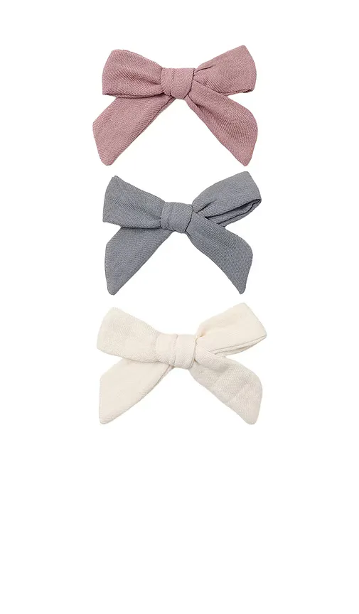 Bow W Clip Set of 3 by Quincy Mae