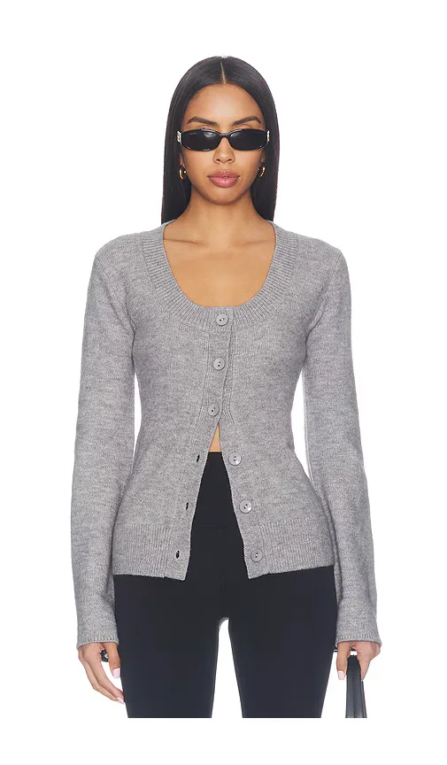 Amelie Button Front Sweater by Superdown