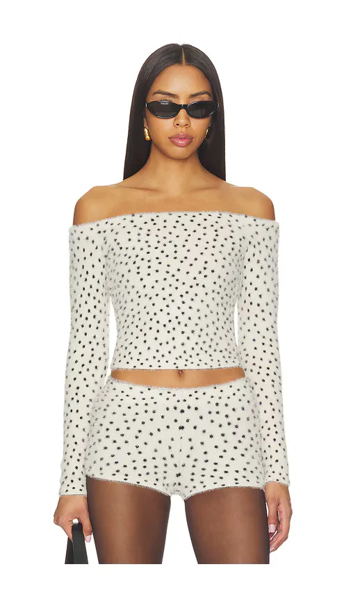 Shary Off the Shoulder Leopard Top by Majorelle