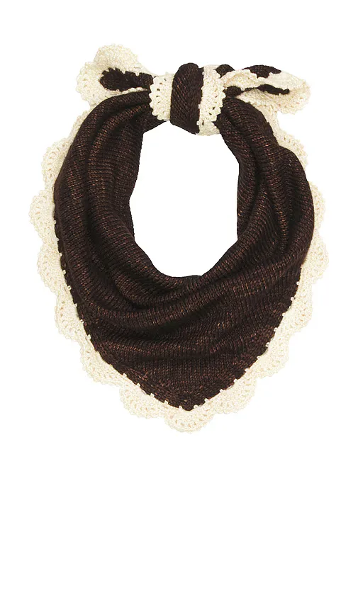 Knit with Cream Scallop Edge Scarf by Loeffler Randall