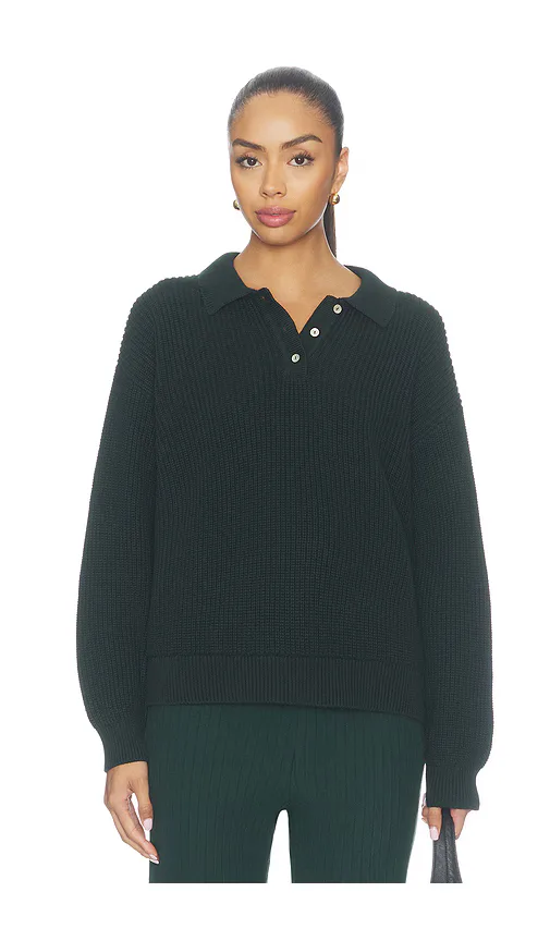 The Heavy Cotton Knit Polo by Donni