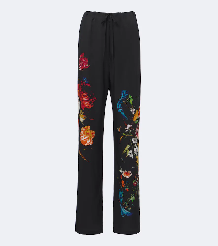 Floral Wide-Leg Pants by Dries Van Noten