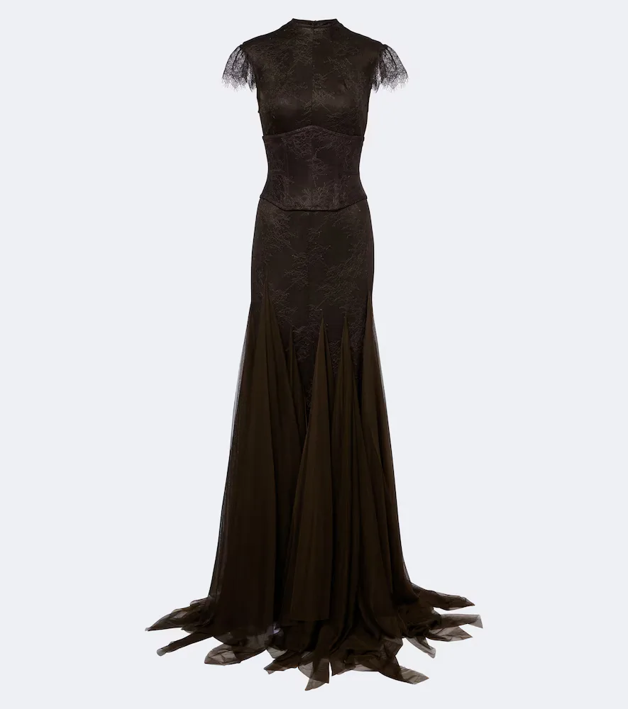 Zephyra Lace and Tulle Gown by De La Vali